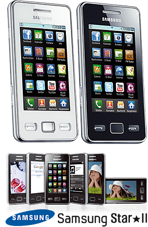 2 × SAMSUNG Smart-Phone S5260 Star II Schwarz + Weiss