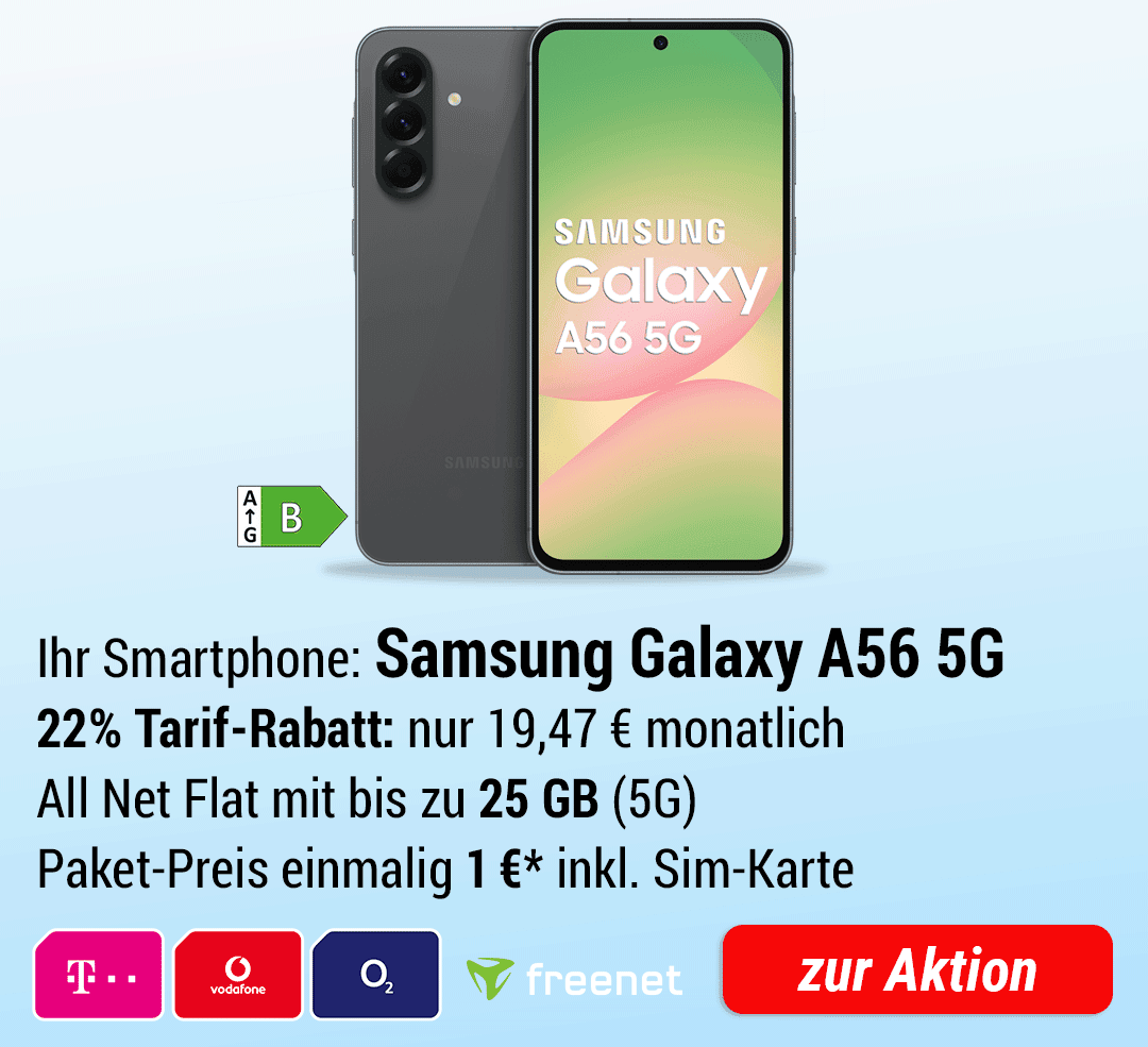 Samsung Galaxy A56 nur 19,47 €/Monat 