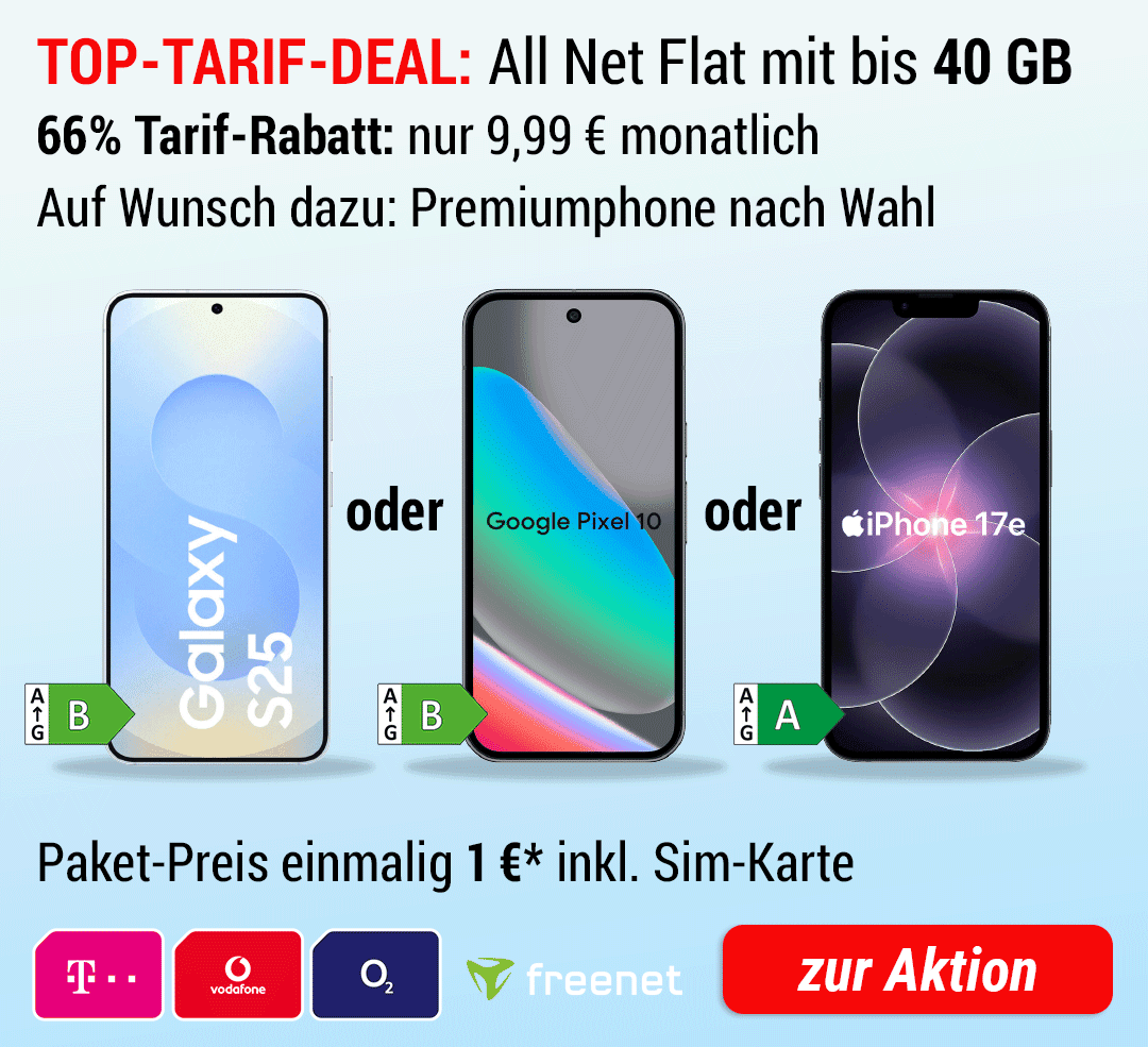 Samsung Galaxy S25, Google Pixel 10, iPhone 17e auf Wunsch dazu