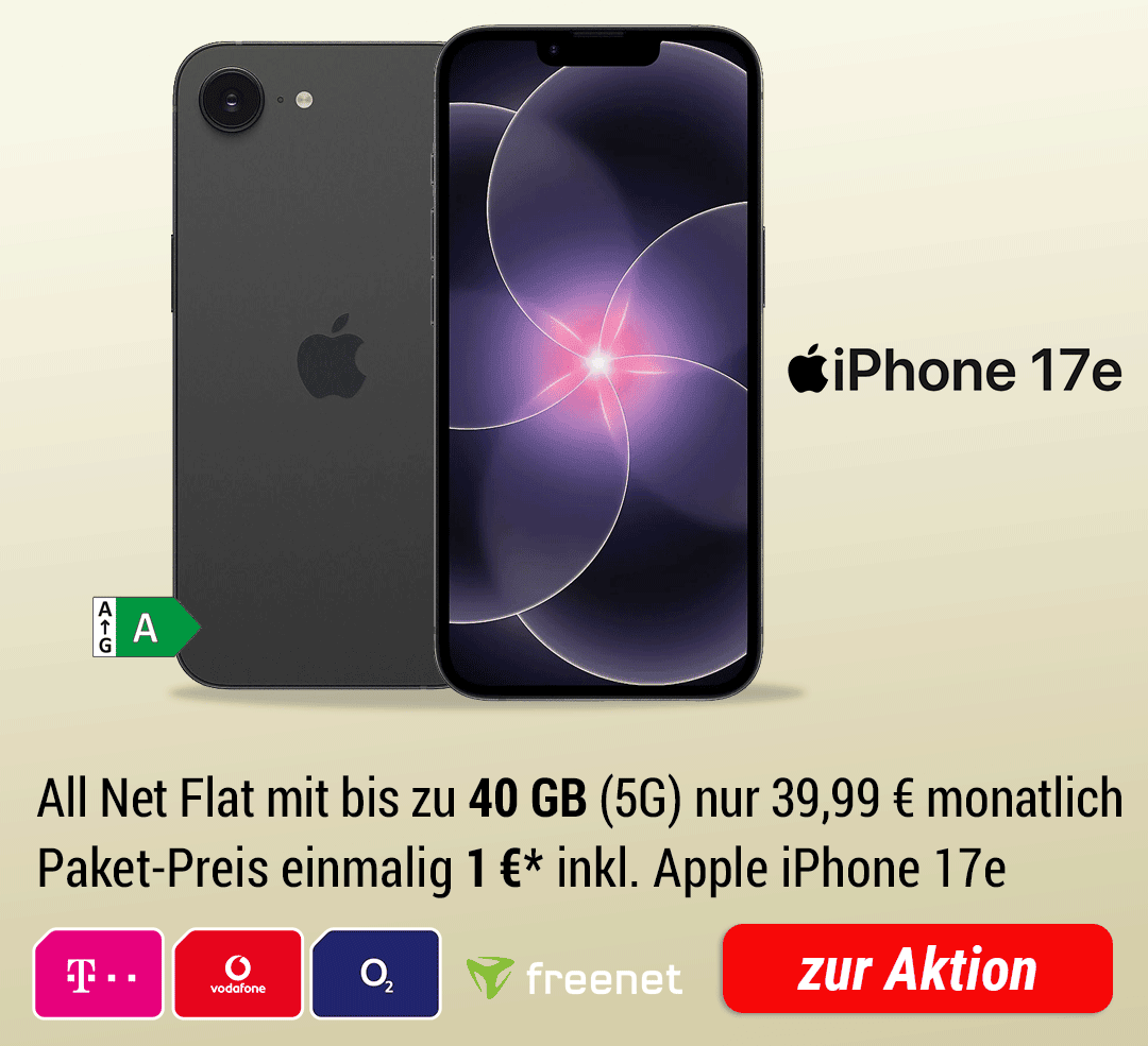 Apple iPhone 17e mit bis zu 40 GB 5G