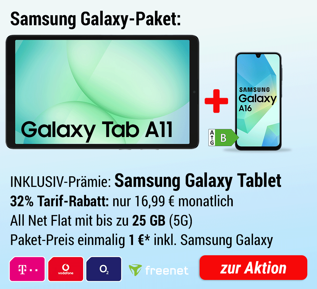 Samsung Tablet INKLUSIVE + Samsung Galaxy A16 + Zubehör
