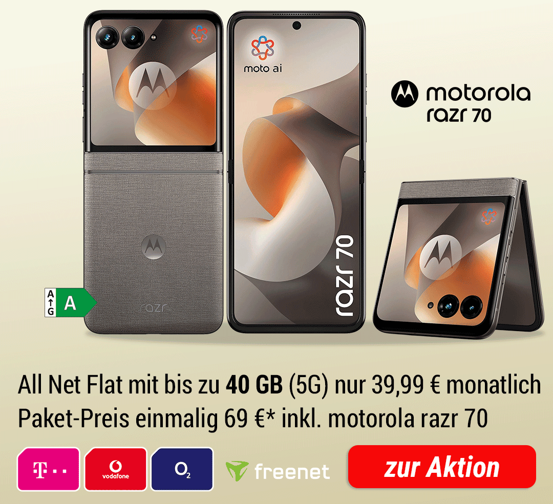 Motorola razr 70 mit bis zu 40 GB 5G