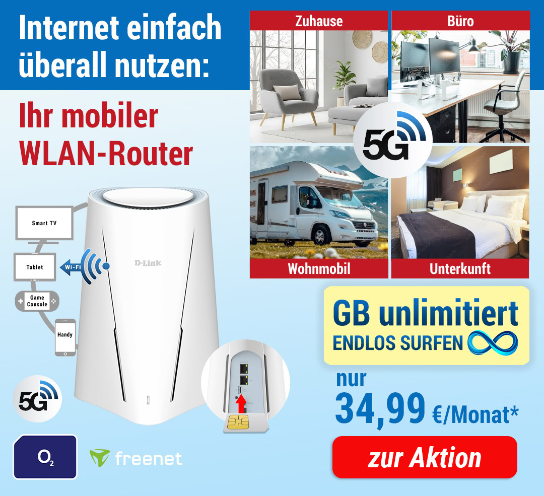 5G Router INKLUSIVE + Sim Karte mit UNLIMITIERT Datenvolumen