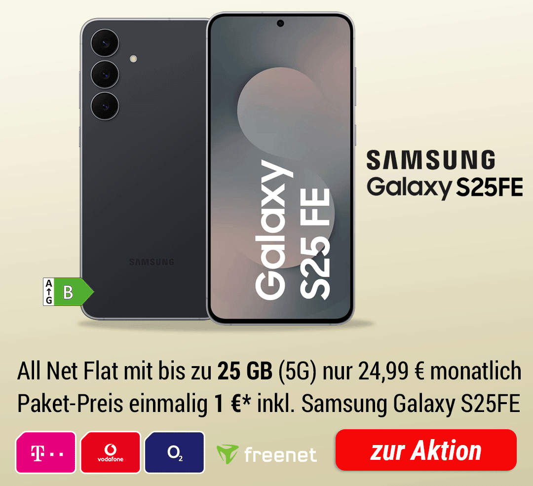 Samsung Galaxy S25FE mit bis zu 25 GB 5G