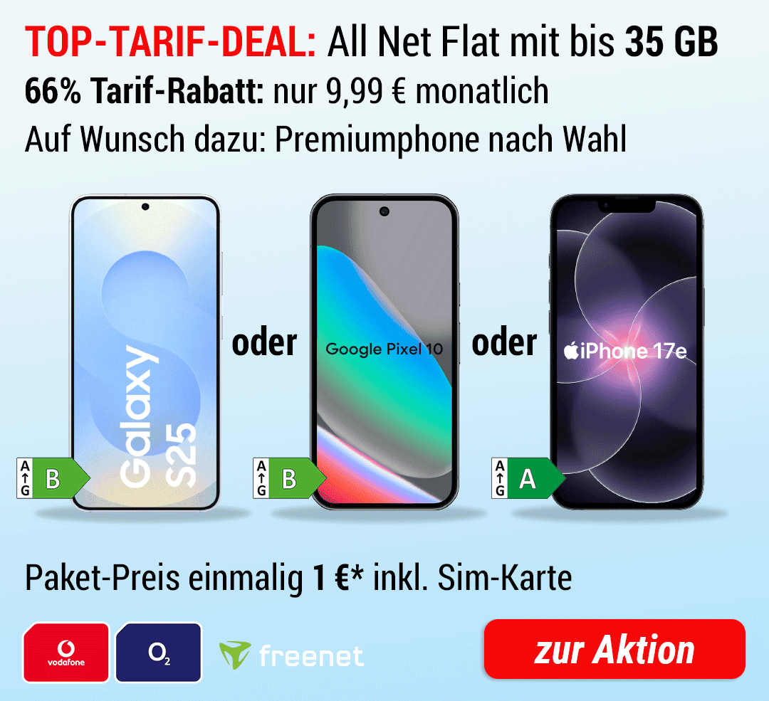 Samsung Galaxy S25, Google Pixel 10, iPhone 17e auf Wunsch dazu