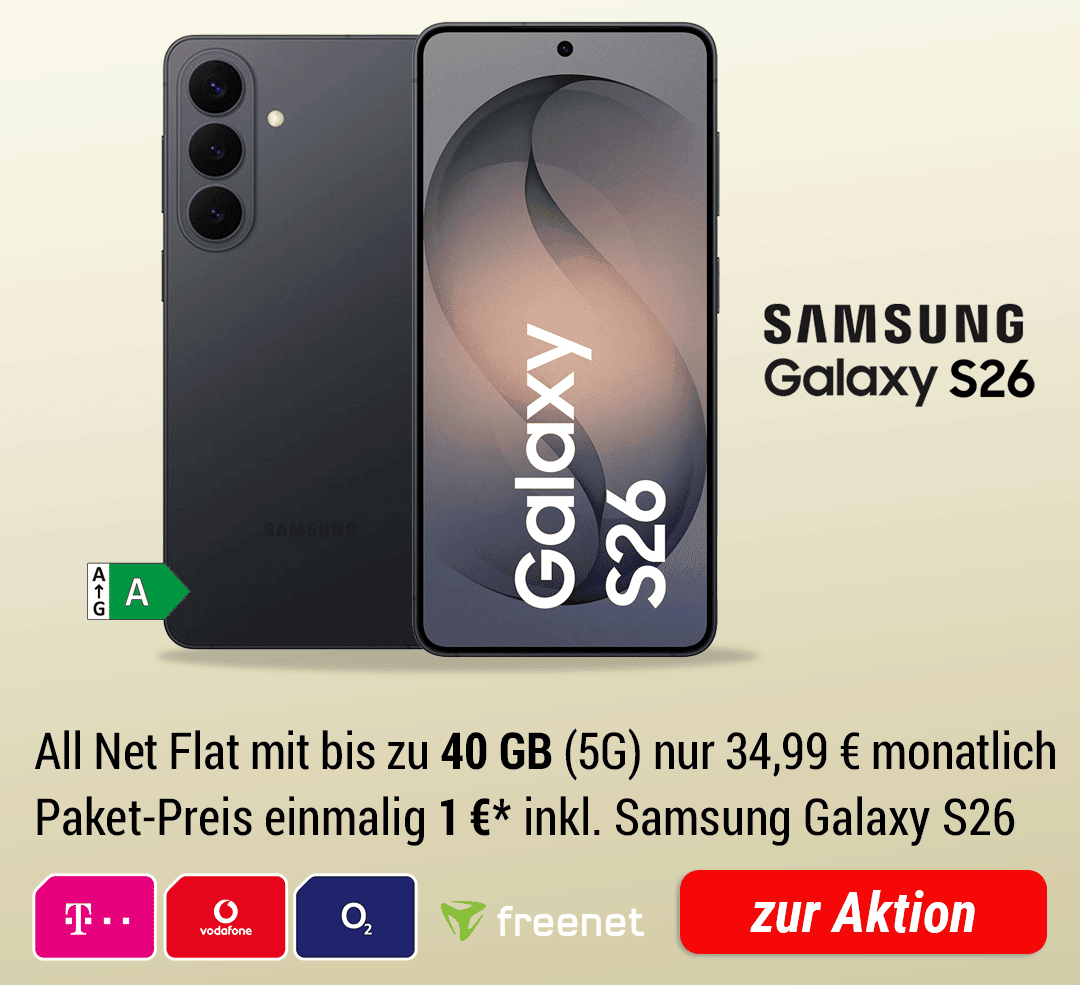 Samsung Galaxy S26 mit bis zu 40 GB 5G