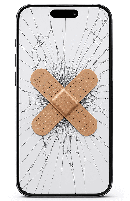 kaputtes Handy mit Pflaster