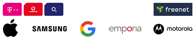 Telekom, Vodafone, o2 Telefónica, Freenet, | Apple, Samsung, Google, Emporia, Motorola