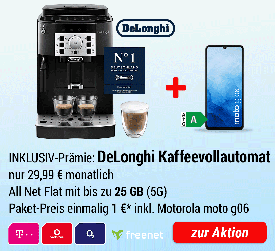 DeLonghi Kaffeevollautomat INKLUSIVE + Motorola moto g06